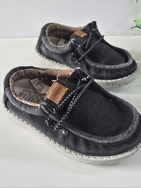 Hey Dude:: Toddler Black Canvas Orange Tab